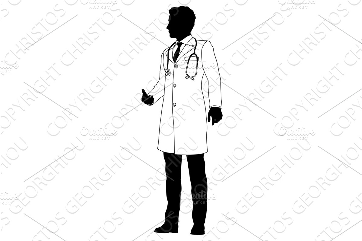 Doctor Man Medical Silhouette, a Healthcare Illustration by Christos Georghiou
