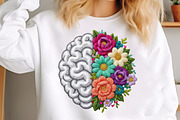 Mental Health Floral Brain Faux Yarn, an Illustration by designcity5 (Thumbnail 1 of 9)