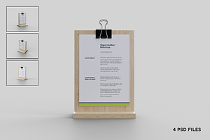 Wood Sign Holders Mockup