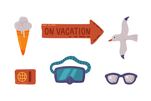 Travel and Vacation Symbol and, an Object Illustration by TopVectors
