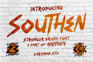 SOUTHEN Brush Fonts, a Script Font by Garisman Std