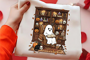 Ghost reading book in armchair, a Seasonal Illustration by CrexoraLab (Thumbnail 2 of 4)