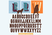 Retro alphabet - with wild animals, an Animal Illustration by Noka Studio (Thumbnail 2 of 5)