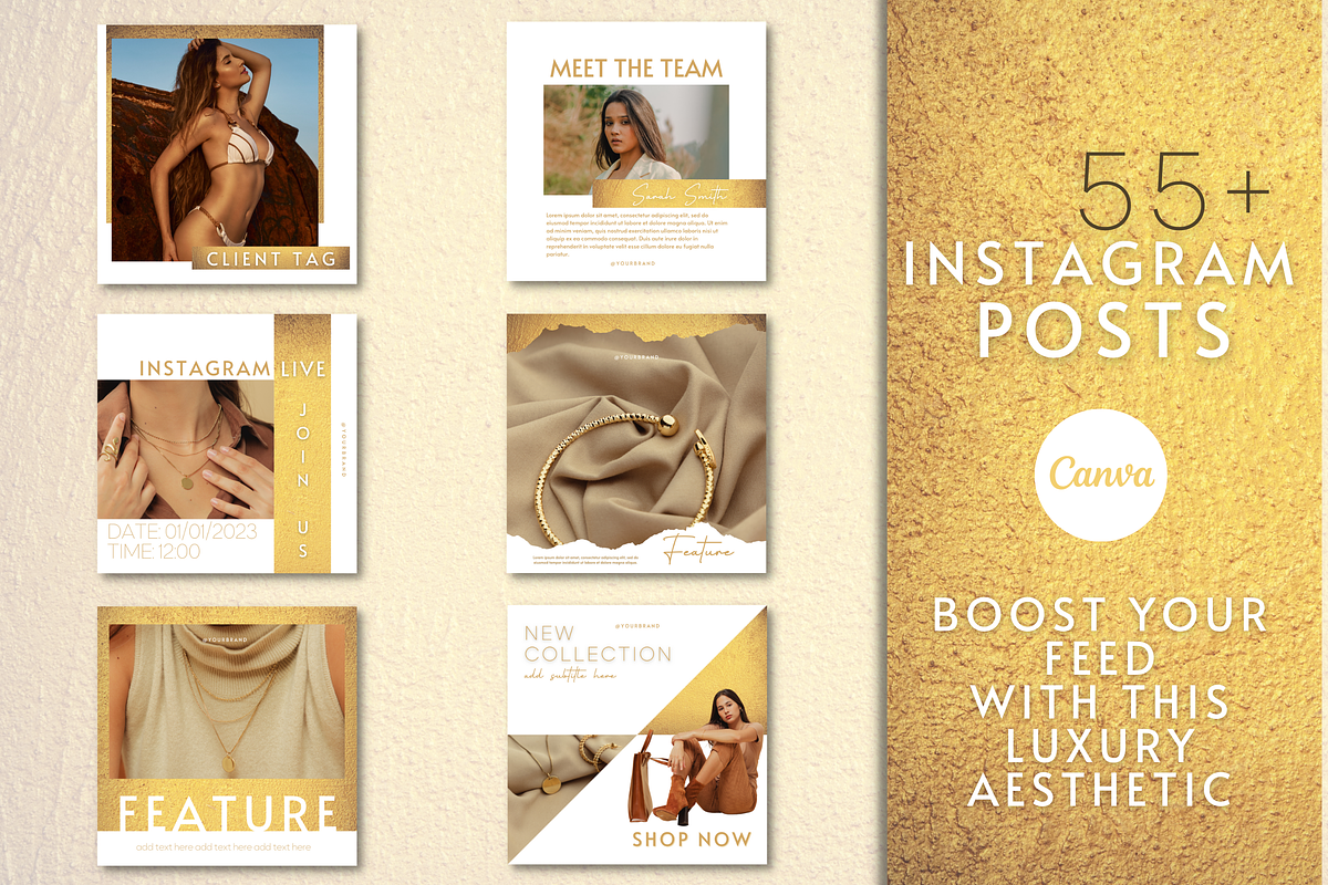 WHITE GOLD INSTAGRAM TEMPLATES, a Social Media Template by Faytemplates (Photo 2 of 10)