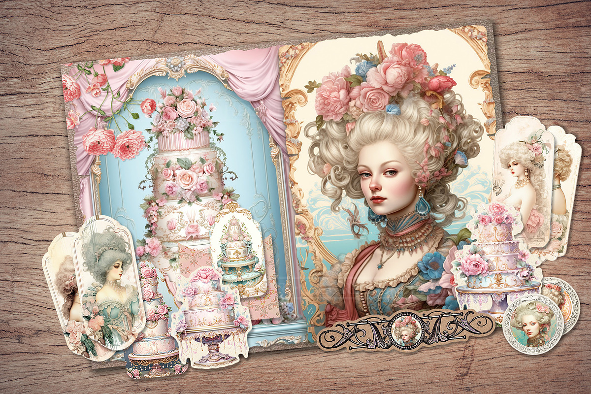 Marie Antoinette Scrapbook Kit, a Person Illustration by Secret Helper (Photo 7 of 8)