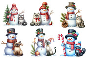 Christmas Snowman with Cats Sublimat, an Illustration by Designworld (Thumbnail 3 of 6)