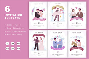 Cartoon Wedding Card Invitation