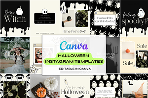 Halloween Instagram Templates Black, a Social Media Template by The Pixel Palace