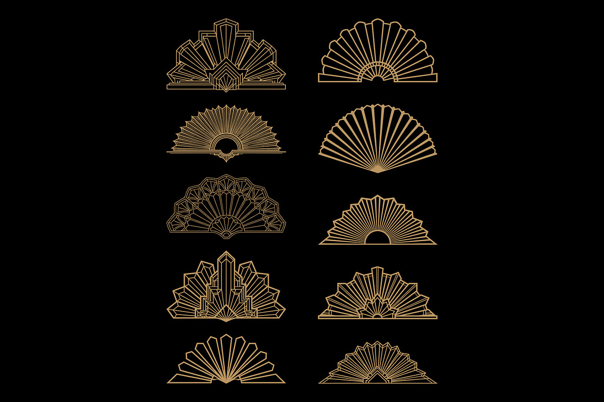 Art Deco 18 Fans, a Decorative Illustration by Stanislav Kharchevskyi (Photo 3 of 3)