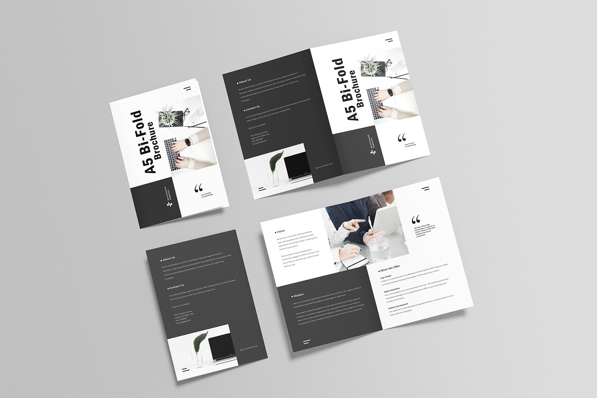 A5 Bifold Brochure Mockup, a Print Template by graphicsecond