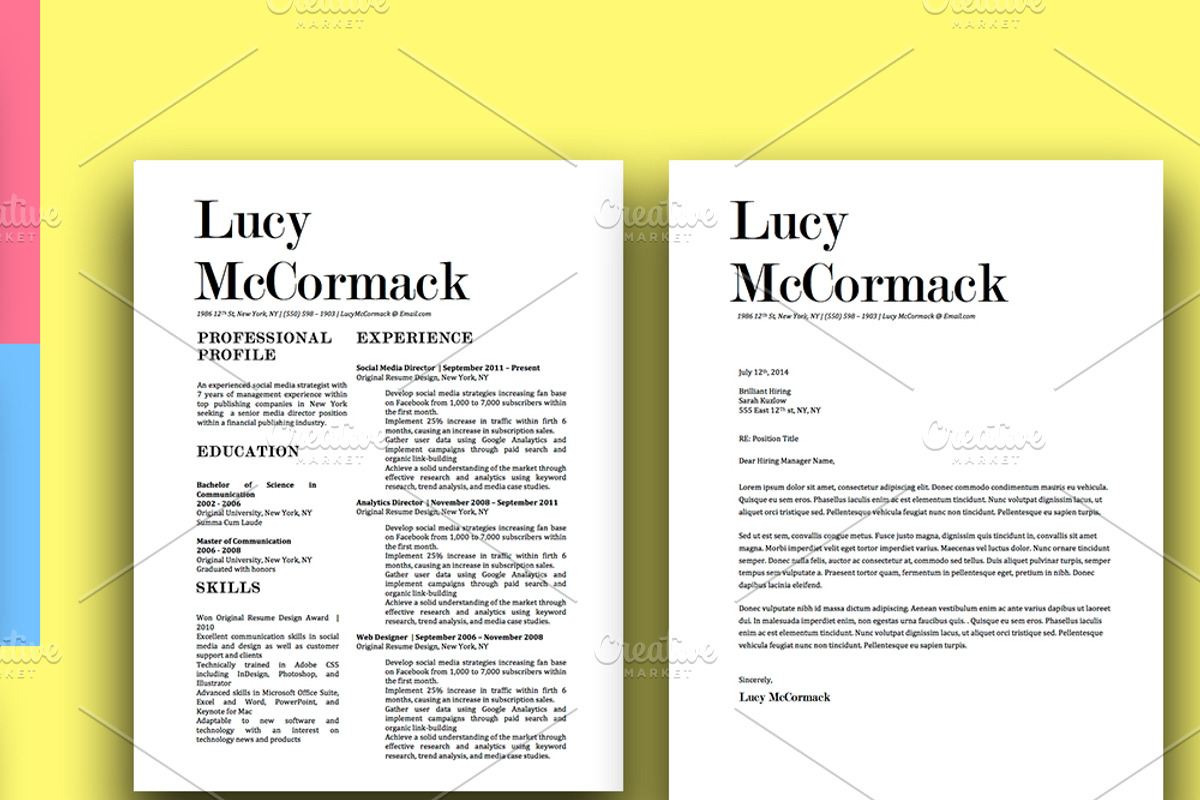 3 Stylish Resume Designs Bundle, a Resume Template by Stand Out Shop (Photo 4 of 4)