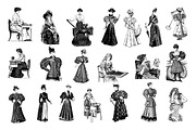 Woman Vintage Vector Illustration, an Education Illustration by hypegraphic (Thumbnail 3 of 5)