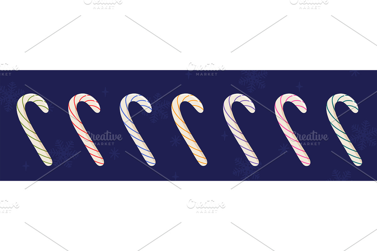 Christmas candy cane lollipops, a Seasonal Illustration by Elen_Art (Photo 1 of 3)
