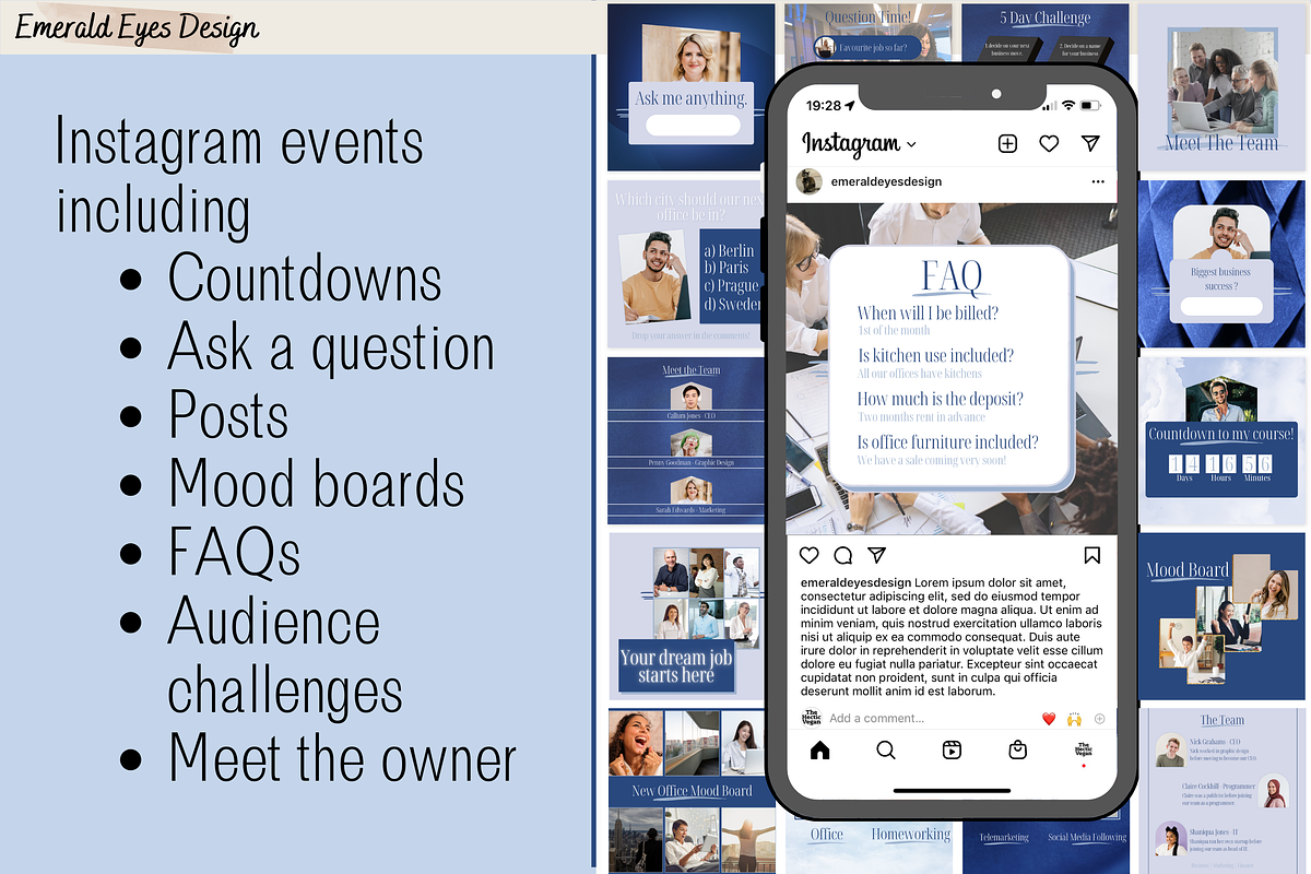 440 Canva Blue Business Corporate, a Social Media Template by Emerald Eyes Design (Photo 4 of 12)