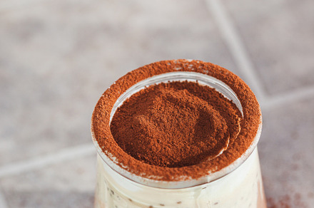 Delicious tiramisu chia seed pudding
