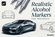 Alcohol Marker Procreate Brushes, a Brushes & More by Simplify Creative (Thumbnail 1 of 5)