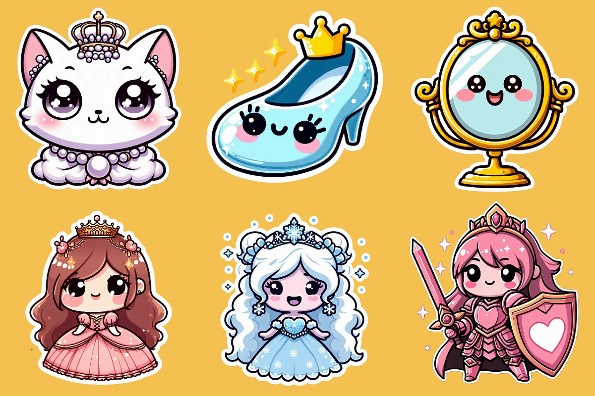 Princess Sticker Clipart, an Illustration by DreamCafeArt (Photo 2 of 6)