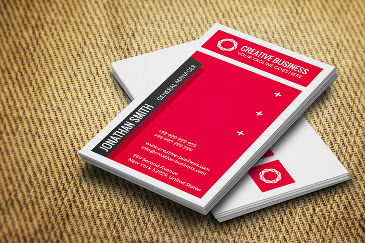 Red & White Business Card CM028, a Business Card Template by annozio (Photo 4 of 4)