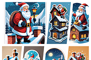 Santa Claus Christmas Scenes, an Illustration by ETARA by Mea Hau (Thumbnail 1 of 9)