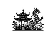 Romantic Asian Landscape SVG Set, an Object Graphic by Gfx_Store (Thumbnail 13 of 13)