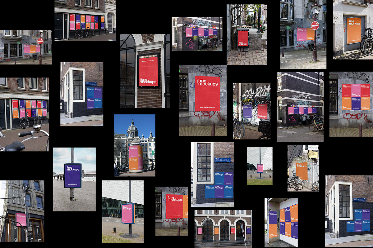 20+ Urban Poster Mockups Amsterdam, a Mockup by JuneMockups (Photo 3 of 11)