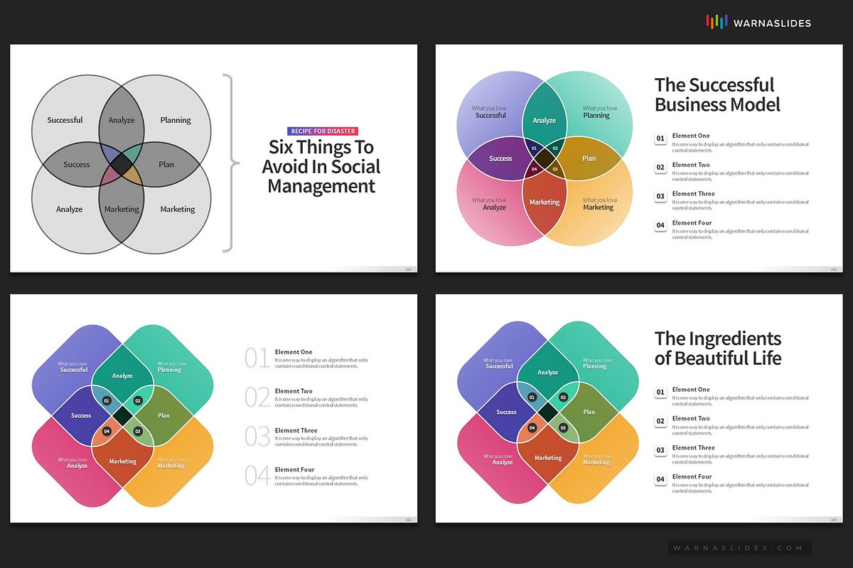 Venn Diagram PowerPoint Templates, a Presentation Template by Warna Works (Photo 16 of 25)