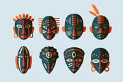 8 African Masks Flat Icons, an Icon by Lianella's Shop (Thumbnail 2 of 5)