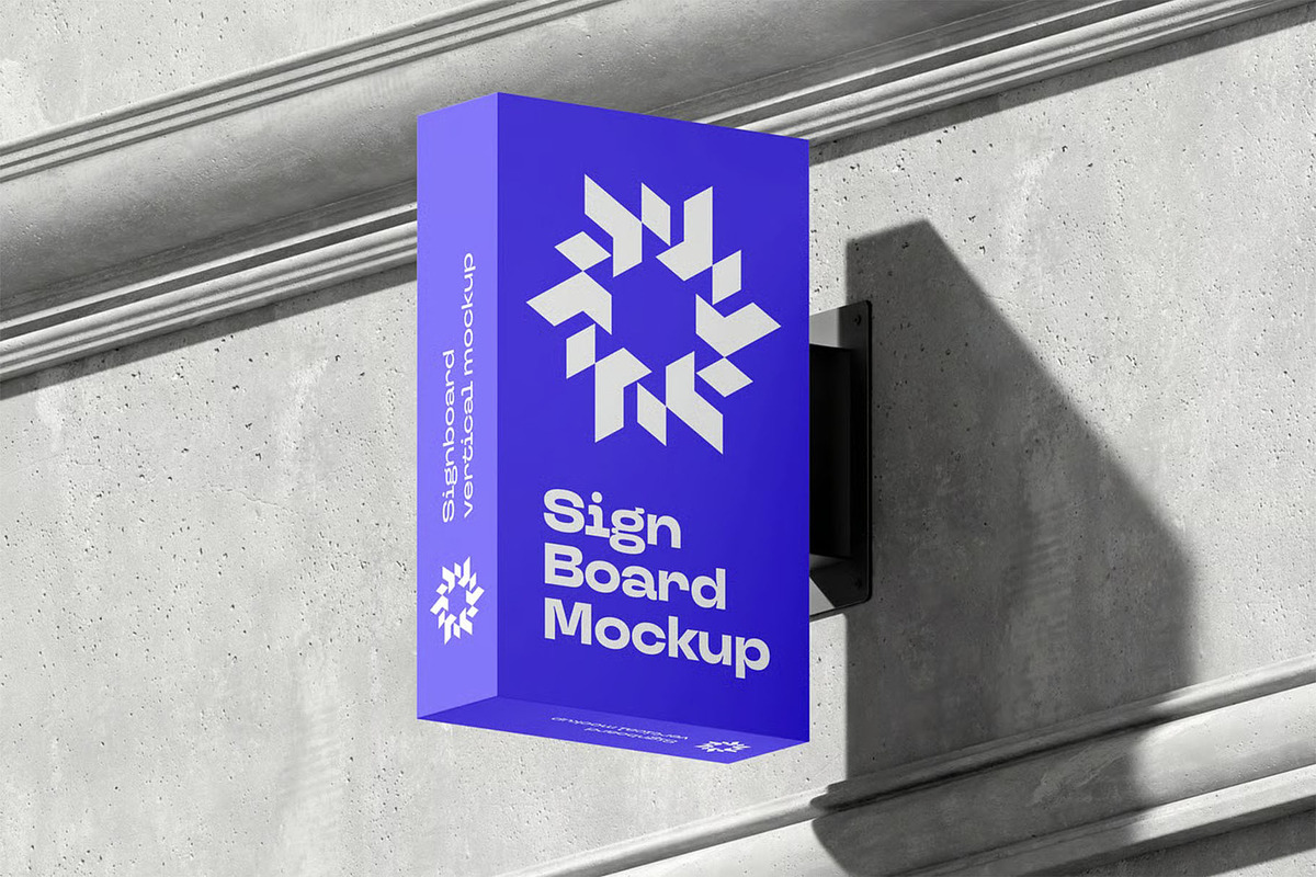 Signboard Vertical Mock-up, an Advertising Mockup by zippypixelstudio (Photo 2 of 14)