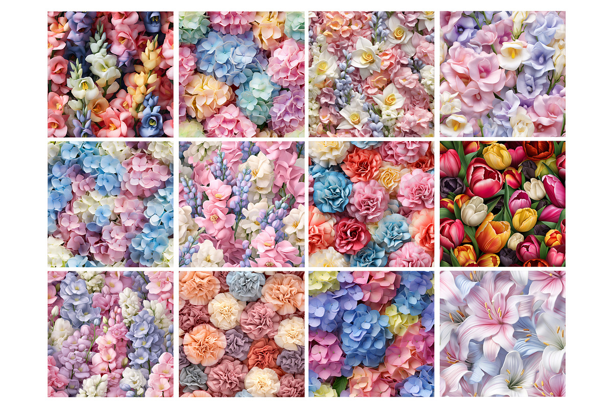 3D Pastel Flower Seamless Pattern, a Pattern Graphic by Forhadx5 (Photo 9 of 11)