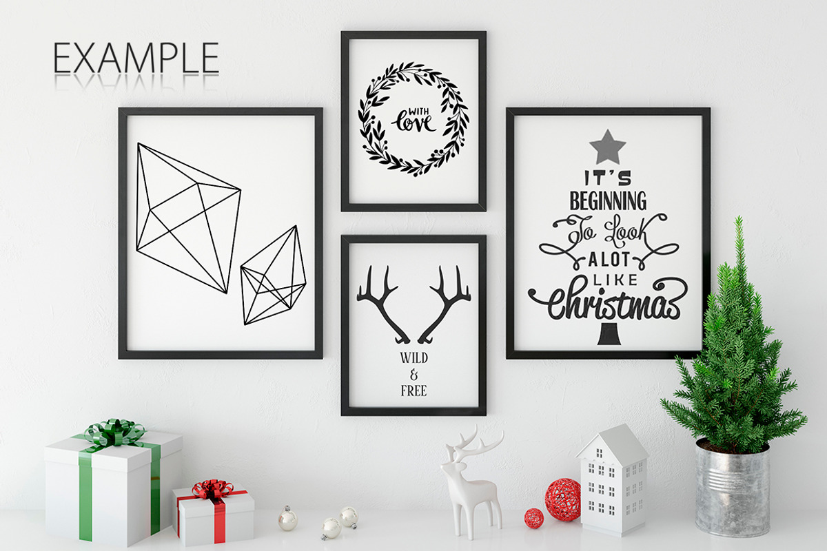 Christmas Frame Mockup Bundle, a Print Template by Yuri-U (Photo 9 of 19)