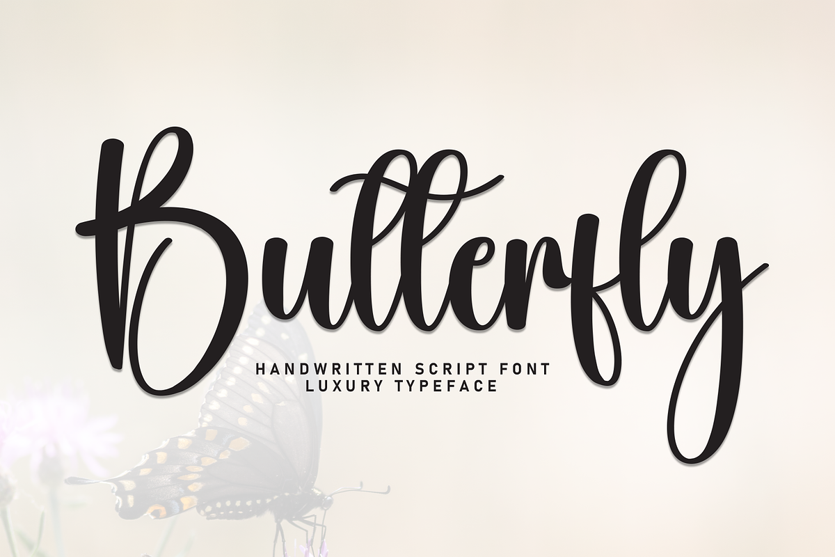 Butterfly | Script Font, a Handwritten Font by Scratchones (Photo 1 of 8)