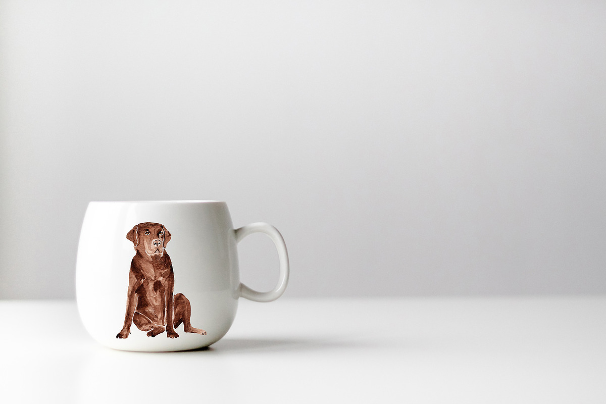 Watercolor Chocolate Labrador Dog, an Illustration by Foxery Digital (Photo 3 of 5)