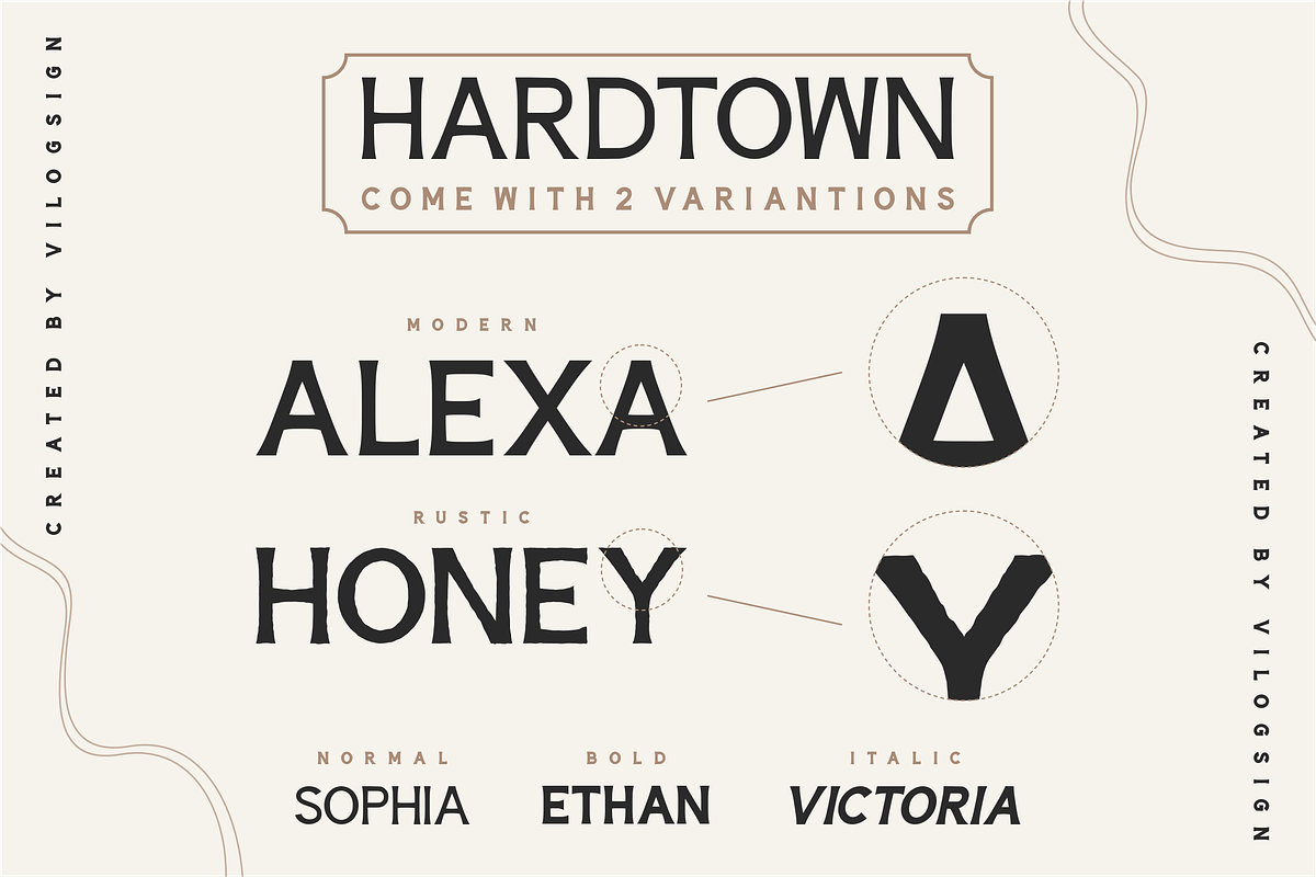 Hardtown a Vintage Sans Serif Font, a Sans Serif Font by Vilogsign (Photo 2 of 9)