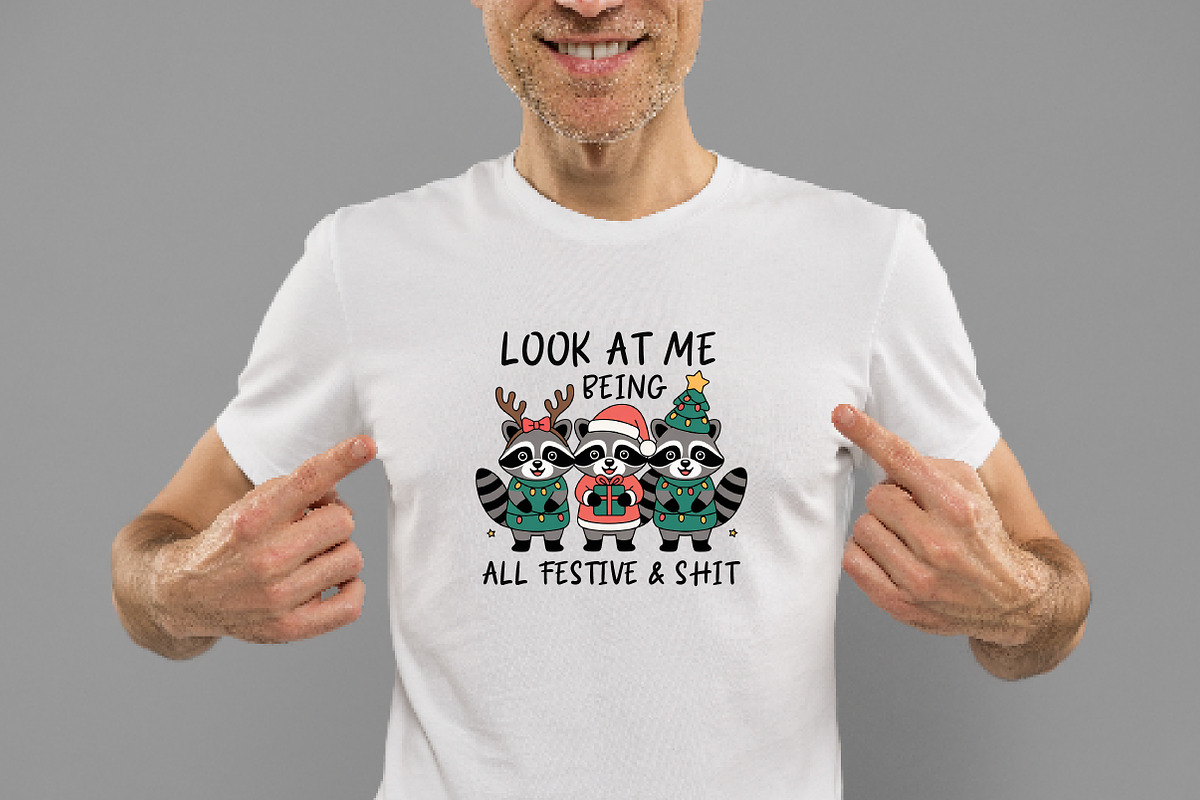 Funny Christmas Sarcastic Raccoon, an Illustration by Daily.Designs (Photo 2 of 5)