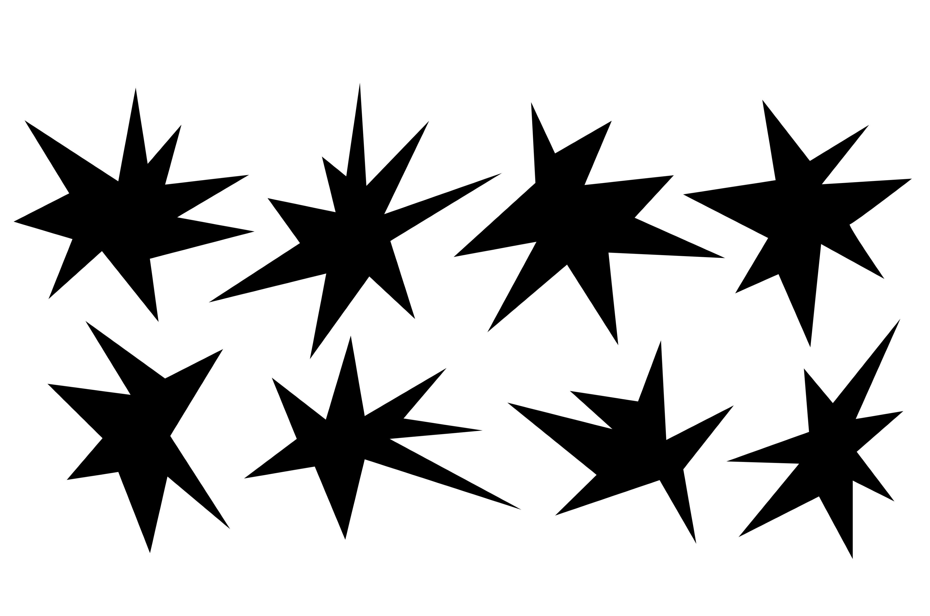 Irregular spikey stars shapes. Set, an Illustration by Zimages