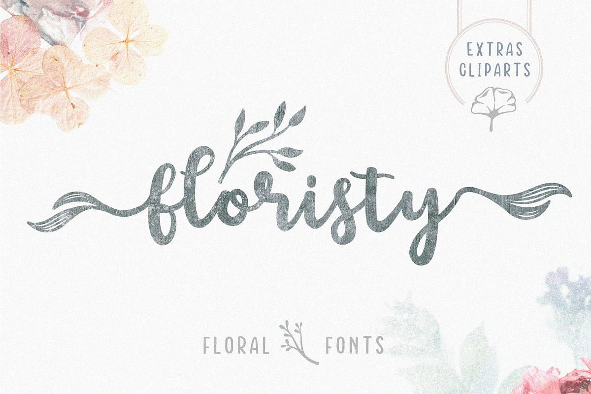 Floristy | Floral Cursive Font, a Script Font by Auratype (Photo 1 of 14)
