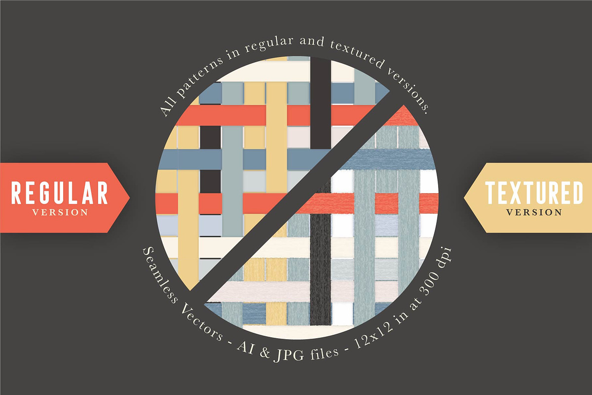 Woven Seamless Vector Pattern Set, a Pattern Graphic by Anugraha Design