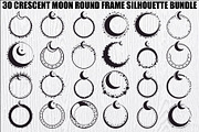 Crescent Moon Round Frame Bundle, an Illustration by Creativeshirt (Thumbnail 1 of 31)