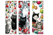 Cute Christmas Cats Bookmarks Png, an Illustration by Designworld (Thumbnail 3 of 3)