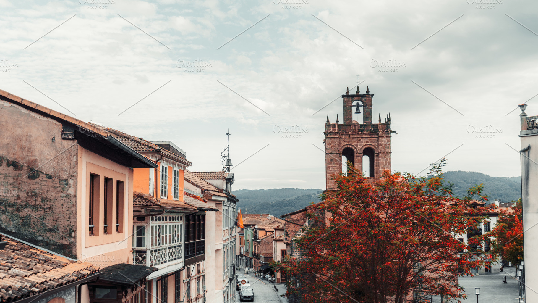 Salas Asturias old town in fall, an Architecture Photo by SkyNext