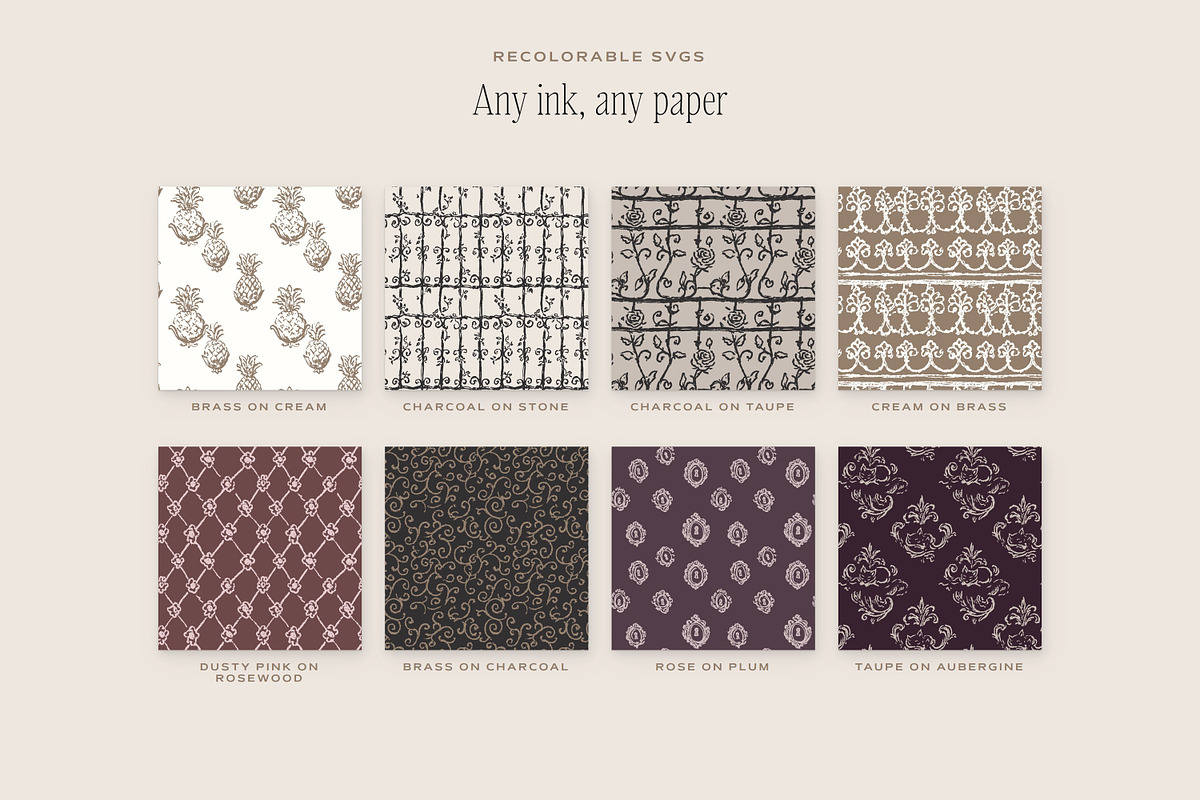 Damask & Ironwork Seamless Patterns, a Pattern Graphic by The October Creative (Photo 7 of 12)