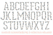 Navy & Blush Floral Alphabet Vectors, an Illustration by Amanda Ilkov (Thumbnail 5 of 5)