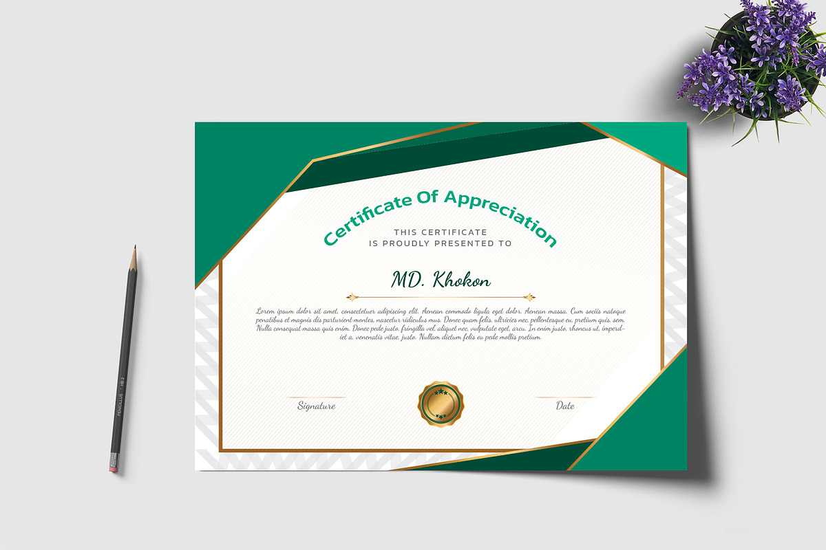 Creative Certificate Design Template, a Stationery Template by MRI STUDIO