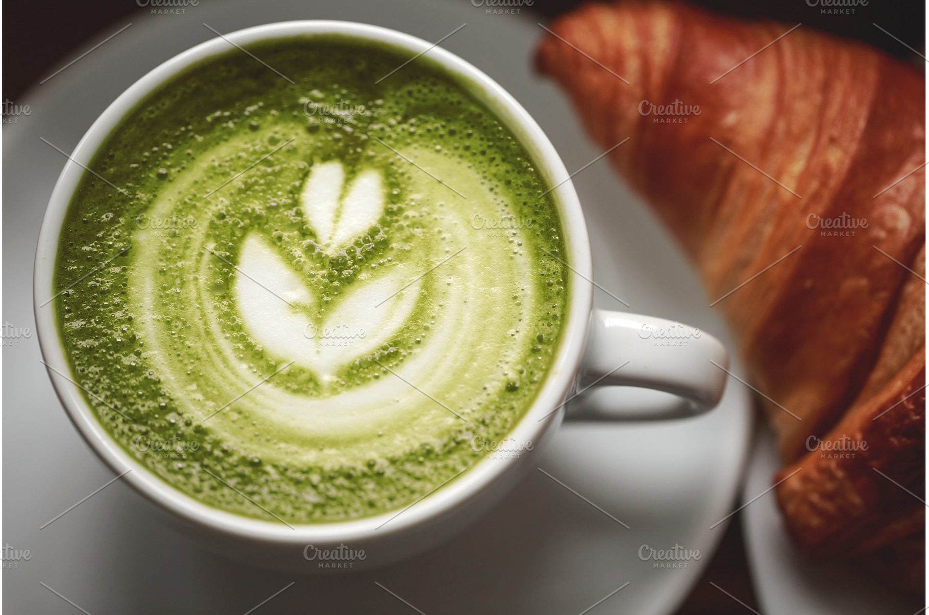 Cup of green tea matcha latte, a Food & Drink Photo by Anna Efetova
