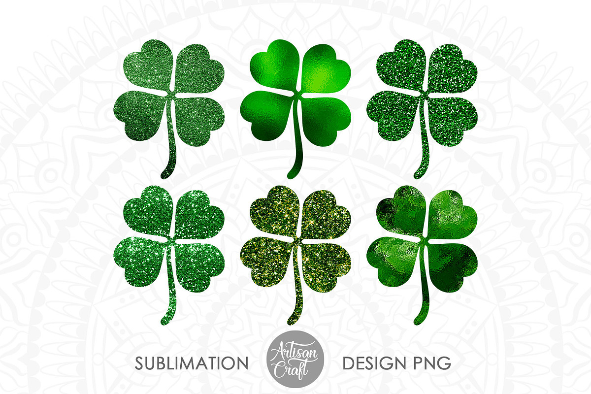 Glitter clover PNG for sublimation, an Object Graphic by Artisan Craft (Photo 1 of 4)