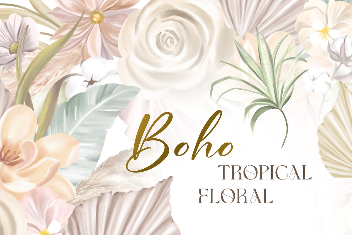 Boho Tropical Floral, a Decorative Illustration by Rachel Art Studio (Photo 1 of 9)