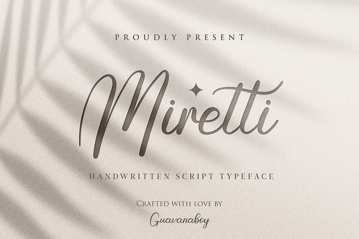 Miretti - Aesthetic Handwritten Font, a Script Font by Guavanaboy (Photo 1 of 8)