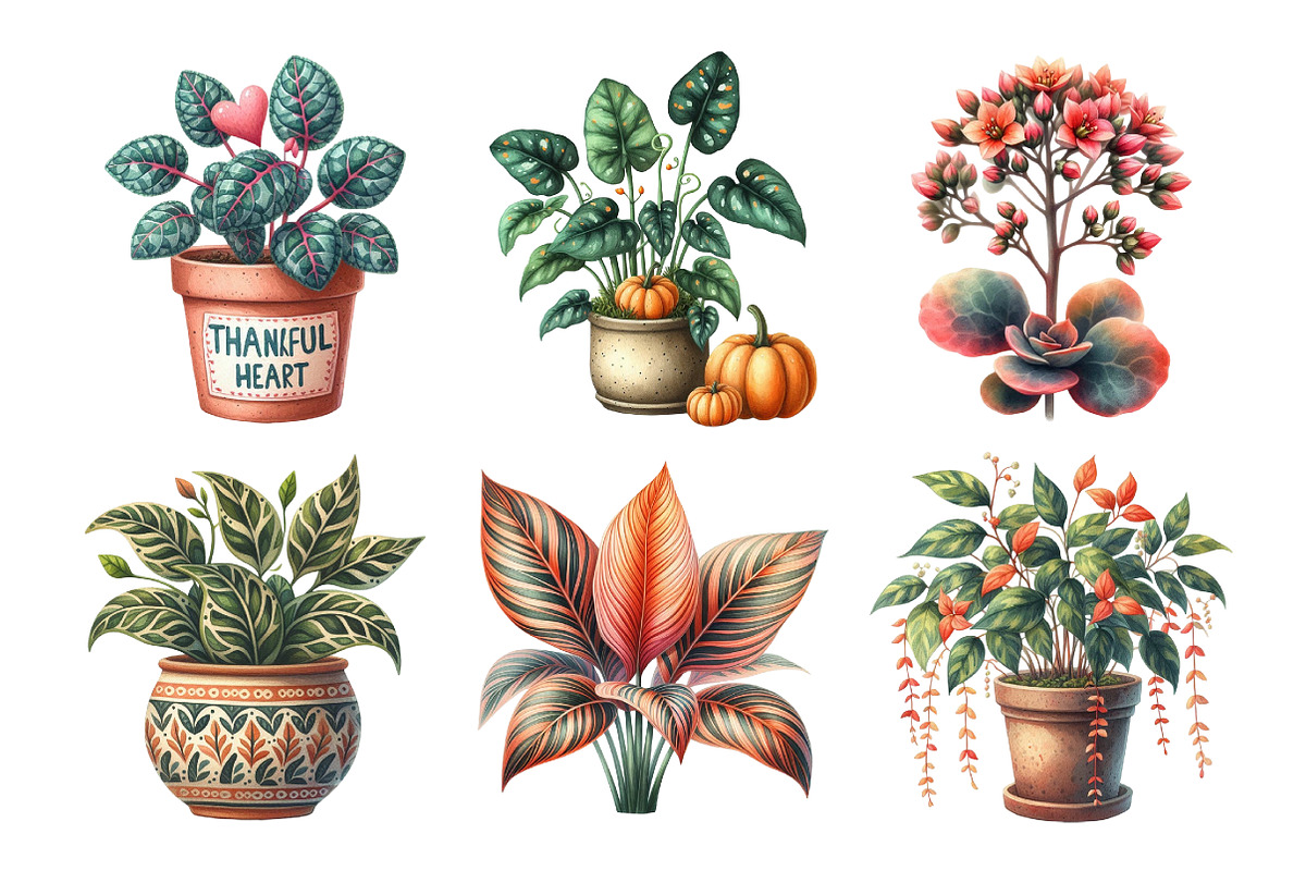 Positive Autumn Houseplant Clipart, an Illustration by Daily.Designs (Photo 2 of 5)