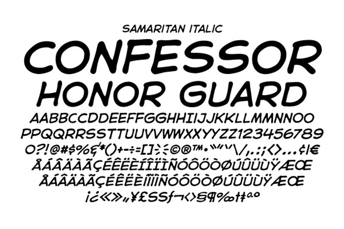 Samaritan - vintage comic book font preview 3