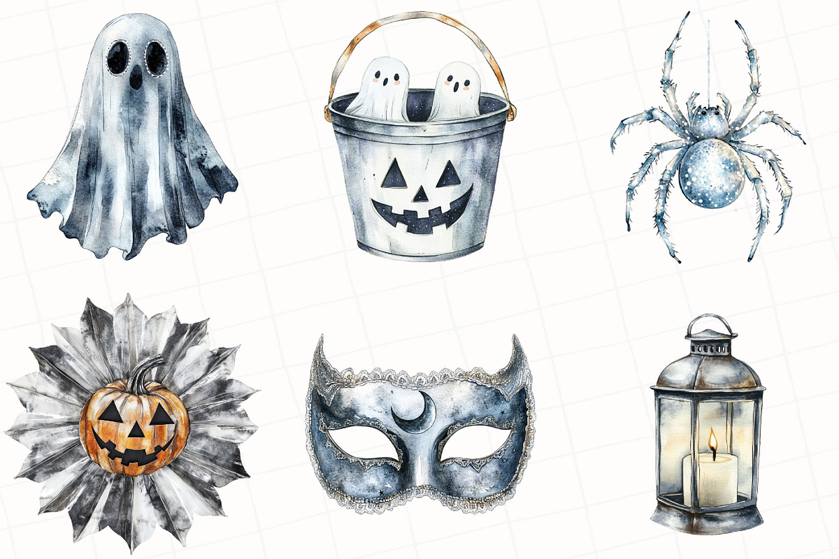 Silver Halloween Clipart, an Illustration by OK Design (Photo 3 of 5)